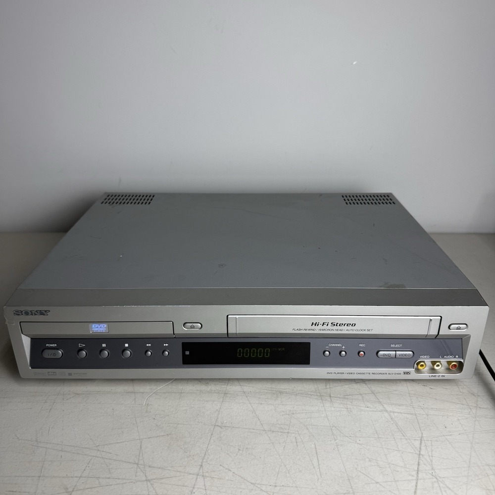 Sony SLV-D100 DVD/ VCR Combo Player VHS Recorder NO REMOTE Tested Works AV Cable